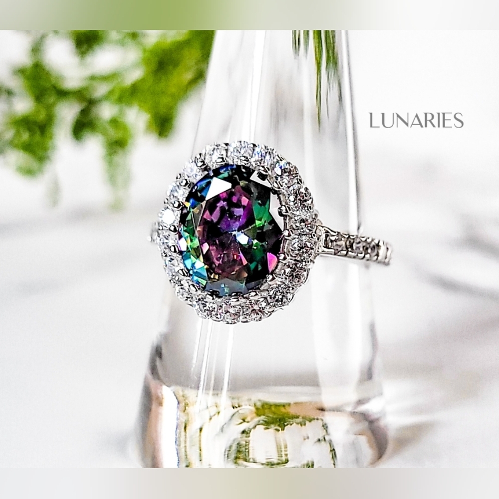 Multicolor Gemstone Silver Ring - Picture 5 of 11